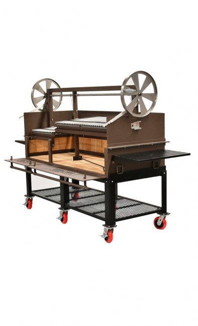 Santa Maria 72 Cart 48-24 with Windbreak Stainless Brown Finish